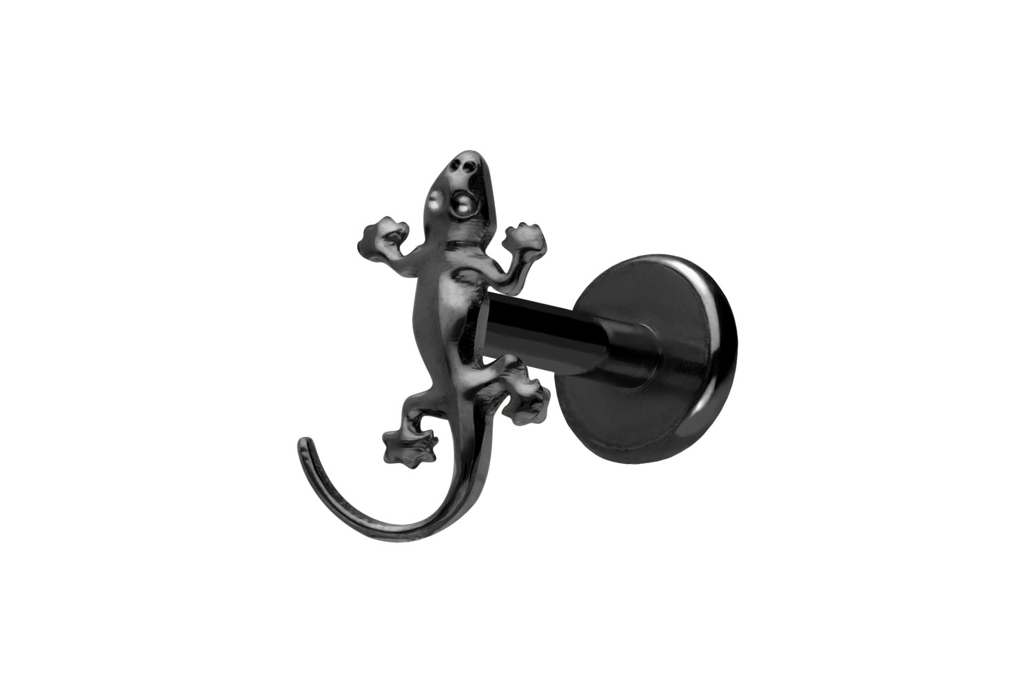 Titan Labret Piercing mit Push Fit GECKO